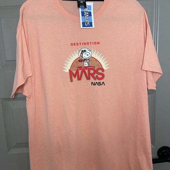New w tags NASA Snoopy Destination Mars tshirt XL astronaut space Hanes Artemis - Picture 2 of 6